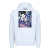 White spaceship earth mural Premium Hoodie - linhVisuals
