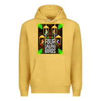 Antique Gold four calling birds Premium Hoodie - linhVisuals