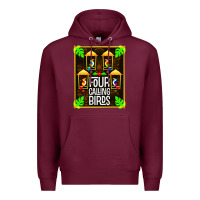 Burgundy four calling birds Premium Hoodie - linhVisuals
