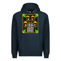 Navy four calling birds Premium Hoodie - linhVisuals
