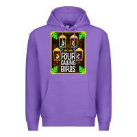 Purple four calling birds Premium Hoodie - linhVisuals