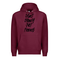 Burgundy make money not friends Premium Hoodie - linhVisuals