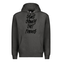 Charcoal Heather make money not friends Premium Hoodie - linhVisuals