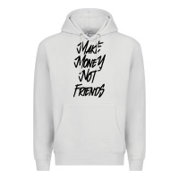 Dove Grey make money not friends Premium Hoodie - linhVisuals