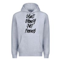 Heather Grey make money not friends Premium Hoodie - linhVisuals