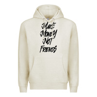 Oatmeal Heather make money not friends Premium Hoodie - linhVisuals