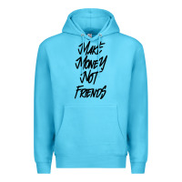 Ocean Blue make money not friends Premium Hoodie - linhVisuals