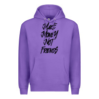 Purple make money not friends Premium Hoodie - linhVisuals