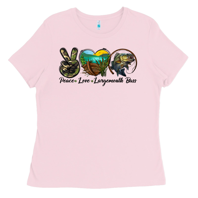 Peace Love Largemouth Bass Ladies Tee by LillyAllenDesigns | Teevron