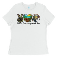 White peace love largemouth bass Ladies Tee - LillyAllenDesigns
