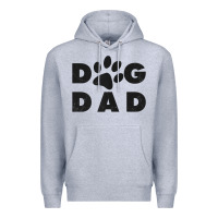 Heather Grey dog dad classic design paw gift t shirt Premium Hoodie - linhVisuals