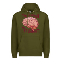 Army Green Brain Premium Hoodie - linhVisuals