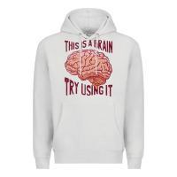 Dove Grey Brain Premium Hoodie - linhVisuals