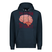 Navy Brain Premium Hoodie - linhVisuals