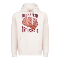 Pale Pink Brain Premium Hoodie - linhVisuals