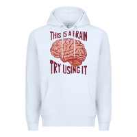 White Brain Premium Hoodie - linhVisuals
