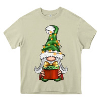 Mossy Christmas Gnome With Gift Heavy Core Tee - BundleAndBundleShop
