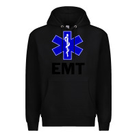 Black emt ems paramedic star of life caduceus t shirt Premium Hoodie - linhVisuals