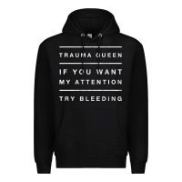 Black emt hoodie funny trauma queen attention bleeding fun gift Premium Hoodie - linhVisuals