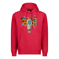 Cardinal boho bull skull Premium Hoodie - BarkalooDesign
