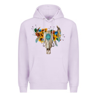Lilac boho bull skull Premium Hoodie - BarkalooDesign