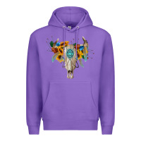Purple boho bull skull Premium Hoodie - BarkalooDesign