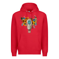 Red boho bull skull Premium Hoodie - BarkalooDesign