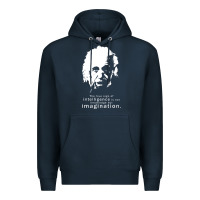 Navy albert einstein quote1 Premium Hoodie - linhVisuals