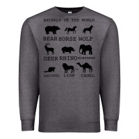 Charcoal Heather Anımals Of The World Premium Sweatshirt - Bettercallsaul