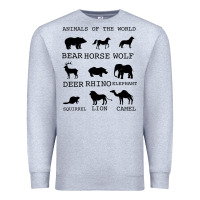 Heather Grey Anımals Of The World Premium Sweatshirt - Bettercallsaul