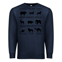 Navy Anımals Of The World Premium Sweatshirt - Bettercallsaul