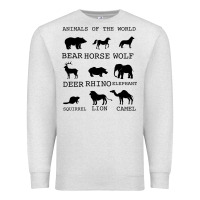 Oatmeal Heather Anımals Of The World Premium Sweatshirt - Bettercallsaul