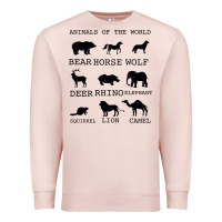 Pale Pink Anımals Of The World Premium Sweatshirt - Bettercallsaul