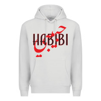 Dove Grey yallah habibi Premium Hoodie - linhVisuals