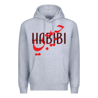 Heather Grey yallah habibi Premium Hoodie - linhVisuals
