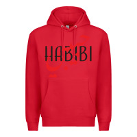 Red yallah habibi Premium Hoodie - linhVisuals