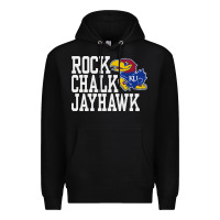 Black rock chalk jayhawk ku tshirt Premium Hoodie - linhVisuals