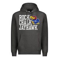 Charcoal Heather rock chalk jayhawk ku tshirt Premium Hoodie - linhVisuals