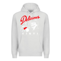 Dove Grey delicious vinyl Premium Hoodie - linhVisuals