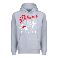Heather Grey delicious vinyl Premium Hoodie - linhVisuals