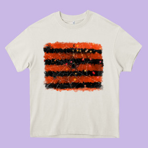 Halloween Spider Backround Heavy Core Tee Designed By Ranaportraitstore