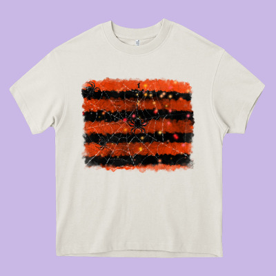 Halloween Spider Backround Heavy Core Tee Designed By Ranaportraitstore