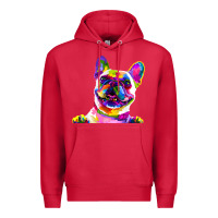 Cardinal frenchie french bulldog pop art portrait bouledogue t shirt Premium Hoodie - linhVisuals