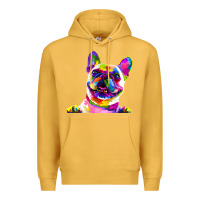 Mustard frenchie french bulldog pop art portrait bouledogue t shirt Premium Hoodie - linhVisuals