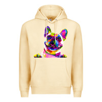Pina Colada frenchie french bulldog pop art portrait bouledogue t shirt Premium Hoodie - linhVisuals