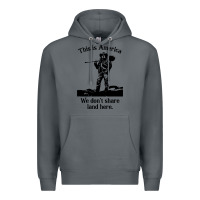 Rock this is america we don't share land here Premium Hoodie - linhVisuals