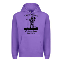 Purple this is america we don't share land here Premium Hoodie - linhVisuals