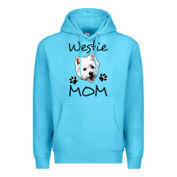 Ocean Blue westie mom dog mama west highland terrier dog Premium Hoodie - linhVisuals