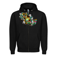 Black Guerrero Mexico Sunflower Map Zipper Hoodie - RanaPortraitStore