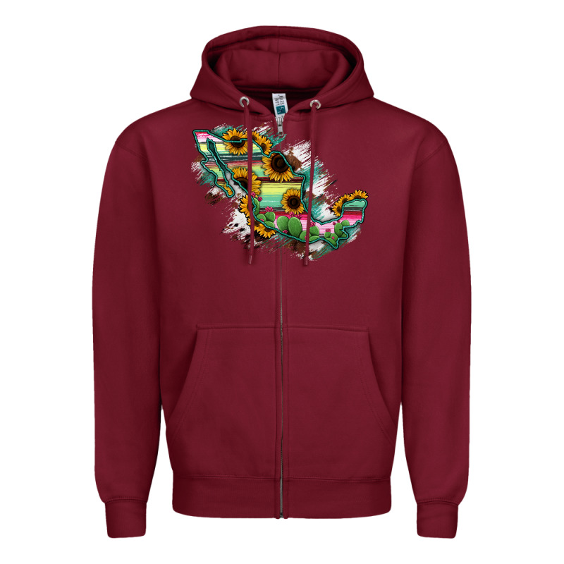 Guerrero Mexico Sunflower Map Zipper Hoodie by RanaPortraitStore | Teevron